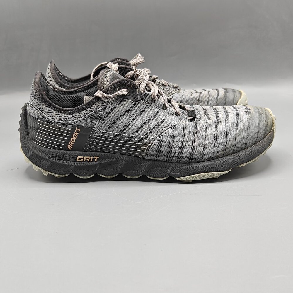 Brooks Pure Grit 8 Gray Running Trail Hiking Sneaker Shoes
